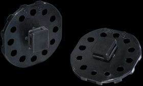 Paste adhesive mount, PA, black, (L x W x H) 36 x 10.7 x 10.7 mm, 151-02255