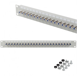 Patch panel RACK 19" 24 porty typu F 1U szary LANBERG