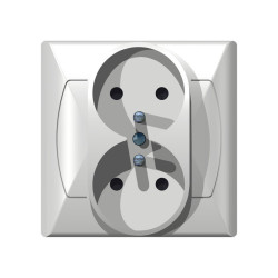 Gniazdo podwójne z uziemieniem białe GP-2AZ/00 Akcent Ospel