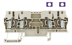 Blok zacisków przelotowych Weidmuller poziomy: Pojedynczy 30 → 12AWGZacisk Z raster: 5.1mm 24A 800 V