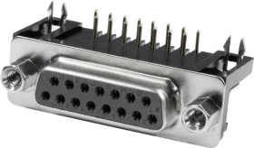 Connfly DS1037-01-15FNAKT74 Listwa żeńska D-Sub DS1037-01-15FNAKT74, rzędy: 2, styki: 15, 1 szt.