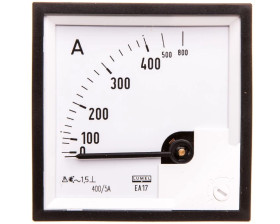 Amperomierz analogowy tablicowy 800/400A do przekładnika 400/5A 72x72mm IP50 C3 K=90 st. EA17N F42100000000
