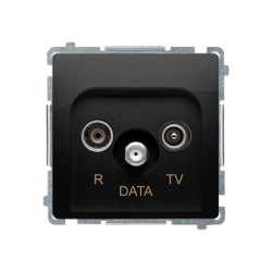 Simon Basic Gniazdo antenowe R-TV-DATA (moduł). 1x wejście: 5–862 MHz czarny BMAD.01/49