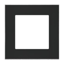 Simon 55 Ramka 1-krotna DUO Czarna, podstawa chrom TRD1.163/149