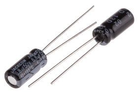Kondensator 6.8μF 50V dc Radialny, Otwór przelotowy RS PRO roztaw: 2mm 5 (Dia.) x 11mm