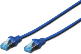 Patch cable, RJ45 plug, straight to RJ45 plug, straight, Cat 5e, SF/UTP, PVC, 500 mm, blue, DK-1531-005/B