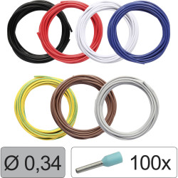 Quadrios 25CW112 Wire LiFY 0.34mm² Black Red White Blue Yell-Grn Brown Grey Set