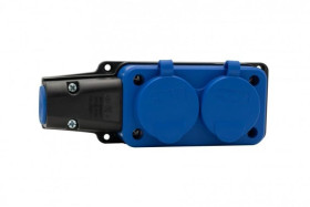 Listwa gumowa 2x230V 16A IP54 niebieska