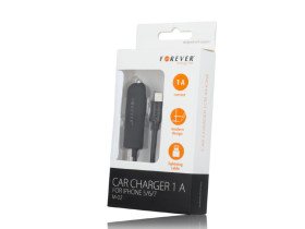 Ładowarka samochodowa do iPhone 8-PIN 2,1A M-02 czarna Forever