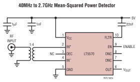 Fast Responding, 40MHz to 2.7GHz Mean-Squared Power Detector