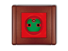 FLEXI Gniazdo pojedyncze z uziemieniem DATA z kluczem czerwony 9FGZK KARLIK