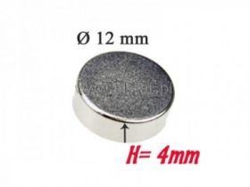 Magnes neodymowy 12x4mm niklowany N38