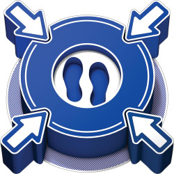 Oznaczenie dotyczące dystansu społecznego, Winyl, Niebieski/biały