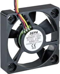 DC axial fan, 5 V, 40 x 40 x 10 mm, 11 m³/h, 24 dB, ball bearing, SEPA MFB40H05