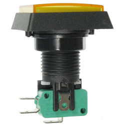 Przeł.podśw.ON-OFF żółty kwadr.d duży do gier