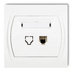 LOGO Gniazdo telefoniczne pojedyncze 1xRJ11, 4-stykowy biały LGT-1