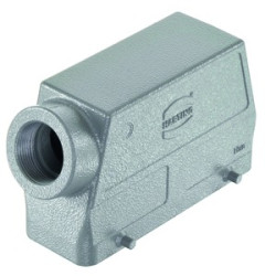 Grommet housing, size 24B, die-cast aluminum, PG29, angled, cross bow locking, IP65/IP66/IP67, 09300240521