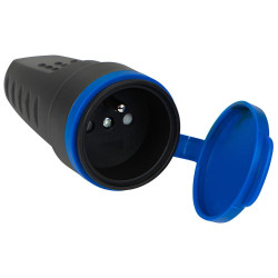 Gniazdo GN-54 PR pojedyncze z uziemieniem hermetyczne czarne