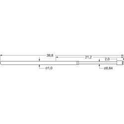 ICT spring contact with probe, triangular, Ø 1.15 mm, travel  12 mm, pitch 1.91 mm, L 38.6 mm, 1013/Z-H-1.6N-AU-1.15