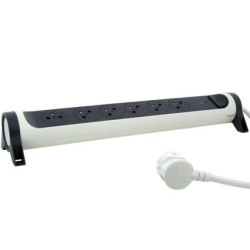 Przedłużacz PREMIUM obrotowy 6x2P+Z 1,5m HELMO biały/grafit ogranicznik przepięć 049419