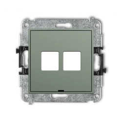MINI Mechanizm gniazda multimedialnego podwójnego bez modułu, bez pola opisowego (standard Keystone) szałwiowy 61MGMBO-2P