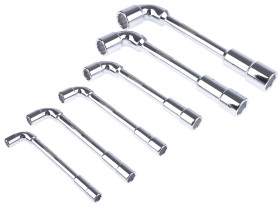 Zestaw kluczy nasadowych okrągłych, mat. łopatki: Chromowo-wanadowy, końcówka: Sześciokątna, rozmiar: 6 sztuk, 8 → 19 mm