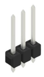Pin header, 3 pole, pitch 2.54 mm, straight, black, 10054114