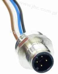 RSF 4/0,5M wtyk 4 styk. M12x1/FIXCON, gw.PG9, żyły 0.5m, styki pozłacane 0,8um 11629, LUMBERG porównywalny z: HIRSCHMANN ELST 41