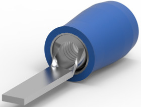 Faston plug, 2.921 x 0.79 mm, L 22.63 mm, insulated, straight, blue, 1.0-2.5 mm², AWG 17 to 13, 131330