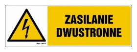 ZNAK - HB017 Zasilanie dwustronne 20 x 6,7 cm FN - Folia samoprzylepna