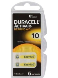 Słuchowa 10 DA Duracell 4793 1.45V B/6 Activair