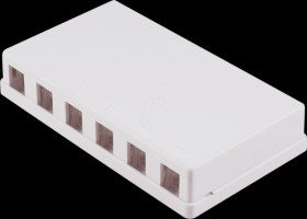 BS08-10118 Keystone connection box, 6-way, white