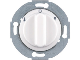 BERKER Serie 1930/Glas Wyłącznik żaluzjowy obrotowy z elementem centralnym i pokrętłem 2-biegunowy biały 381203 HAGER