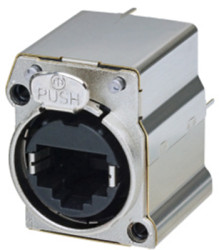 Socket, RJ45, 8 pole, 8P8C, Cat 5e, solder connection, PCB mounting, NE8FBH-C5-S