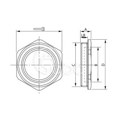Reduktor gwintu, M50/M32, mosiężny, 855032