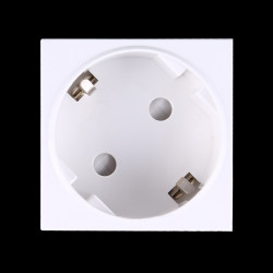 NOEN GS. gniazdo modułowe 45x45mm kątowe - 45° 1x2P+Z. typ F Schuko. 16A 250V. białe OR-GM-9010/W/GS45