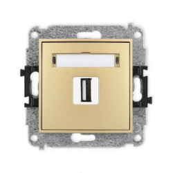 ICON Mechanizm gniazda pojedynczego USB A-A 2.0 złoty 29IGUSB-1