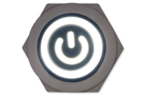 Panel pushbutton, 12mm, white lighting