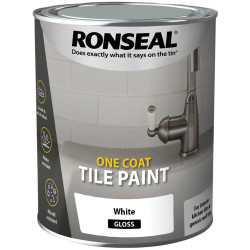 Ronseal 37675 One Coat Tile Paint White Gloss 750ml