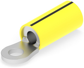Insulated ring cable lug, 1.04-2.62 mm², AWG 16 to 14, 3.68 mm, M3.5, yellow, 34821