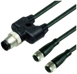 Pepperl+Fuchs 275520 Rozdzielacz i adapter czujnika/aktuatora V3-GM-BK1M-PUR-U-T-V1-G, piny: 3, 3, 1 m, 1 szt.