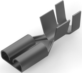 Uninsulated flat plug sleeve, 6.35 x 0.81 mm, 4.0 to 6.63 mm², AWG 11 to 9, phosphor bronze, tin-plated, 180351-5