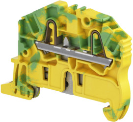 PI spring terminal block, push-in spring connection, 2.5 mm², 2 pole, 8 kV, yellow/green, 1SNK705150R0000