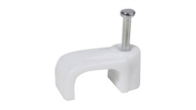 Uchwyt Kablowy Płaski Z Hartowanym Gwoździem Flop 12Mm 100 Sztuk