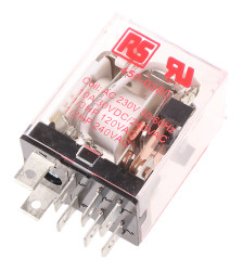 Przekaźnik mocy 230V ac DPDT RS PRO 1.2W, Wciskane 12 500Ω Styk płytki drukowanej