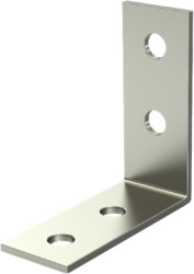 Mounting bracket, brass, nickel-plated, (L x W x H) 20 x 10 x 10 mm, 14.86.203
