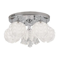 Ozdobny plafon Sada srebrny 5xE14 plus LED Light Prestige