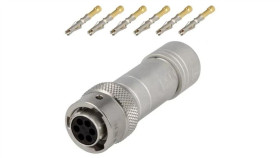 Rt0w6106snh-K Złącze Okrągłe Wtyk Na Przewód 6Pin Żeński Zaciskanie Ip67