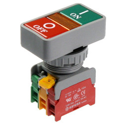 Przełącznik DP-B30-N21-0/C 2 tor ON-(OFF)+OFF-(ON) czerwony+zielony podś.
