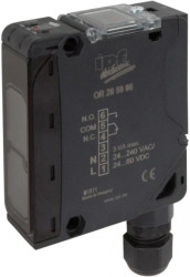 OR285906, czujnik optyczny, odblaskowy, 85x70x28mm, spolaryzowane światło czerwone, punktowy, ręczna regulacja, Sn: 20000